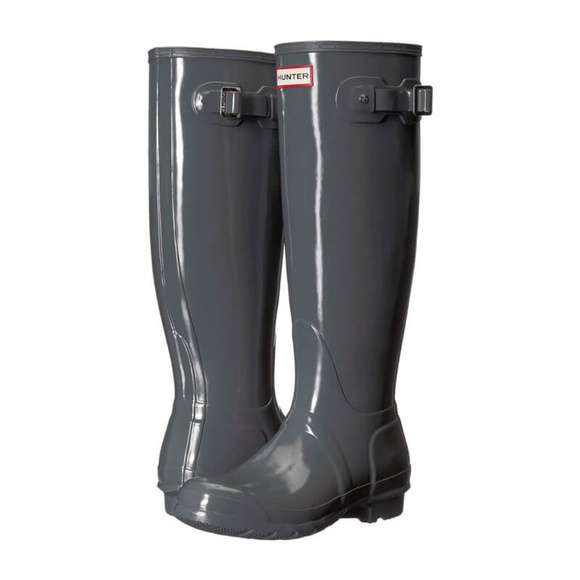 grey tall hunter rain boots
